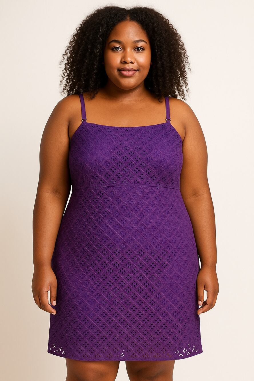 Lane Bryant vintage Purple Eyelet Slip Dress size 20 whimsigoth witchy strapless